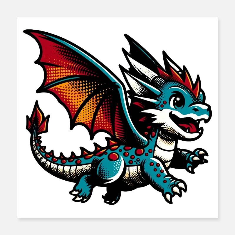 Dragon Poster 16" x 16" (40x40 cm)