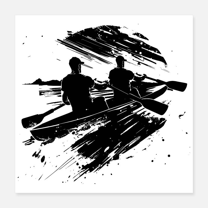 Schizzo della squadra di canottaggio Poster 40x40 cm