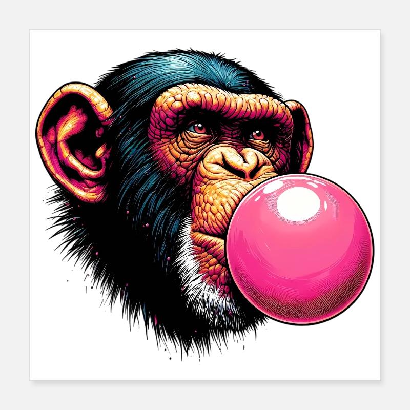 Affe Poster 40x40 cm