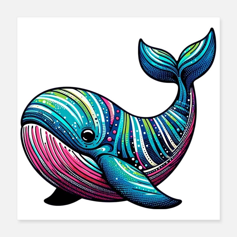 Whale Poster 16" x 16" (40x40 cm)