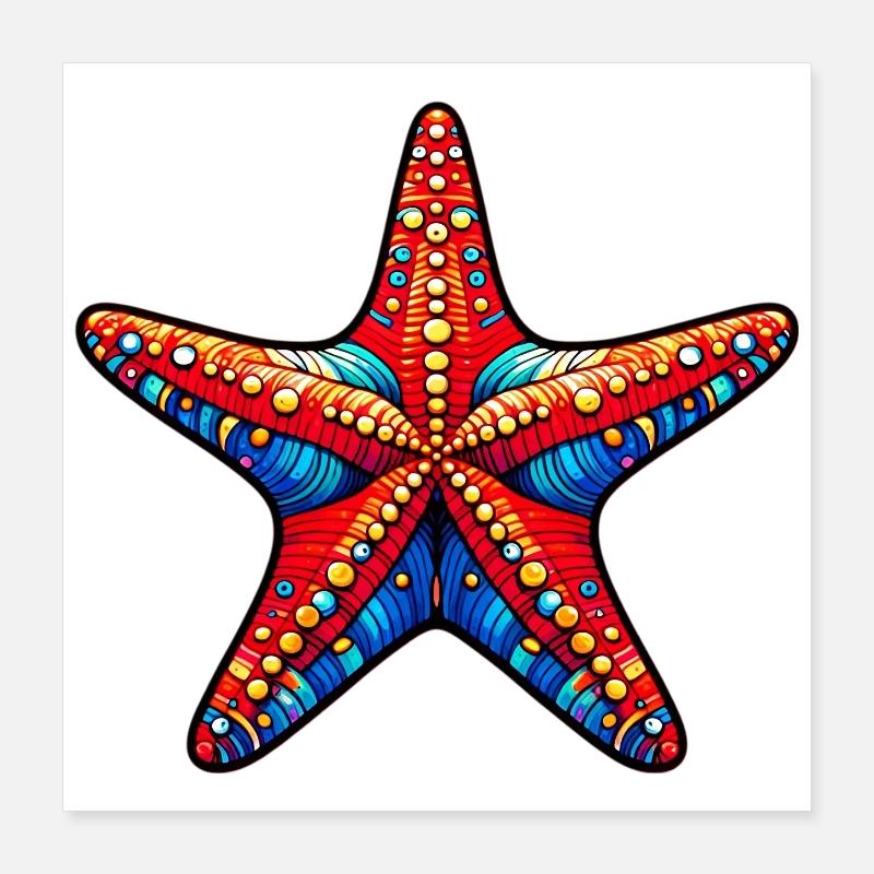 Seestern Poster 40x40 cm