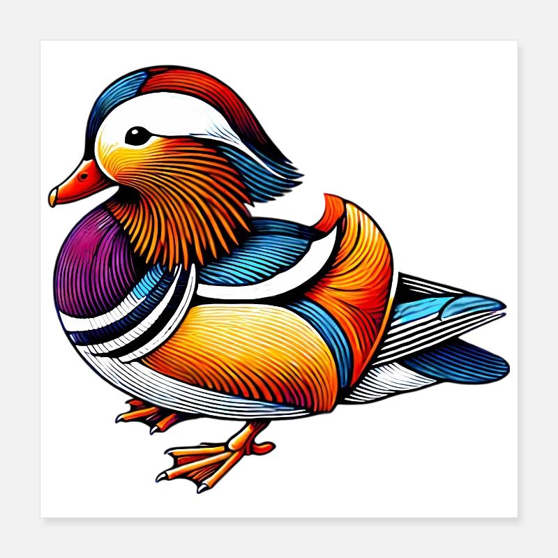 Mandarin duck Poster 16" x 16" (40x40 cm)