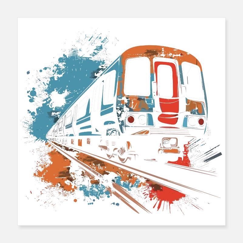 Chemin de fer Poster 40 x 40 cm
