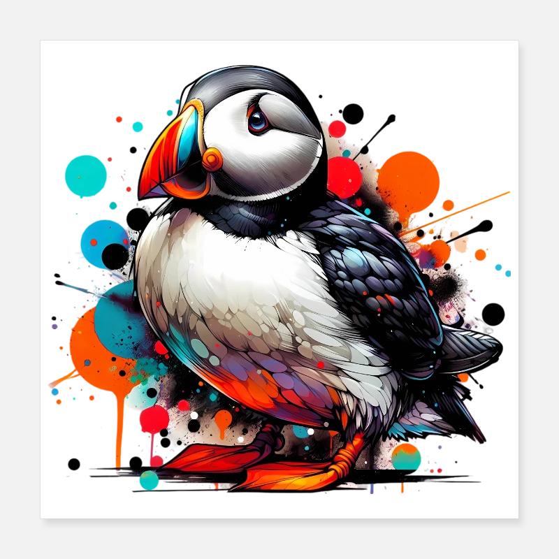 Puffin Poster 16" x 16" (40x40 cm)