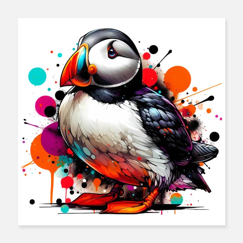 Macareux Poster 40 x 40 cm