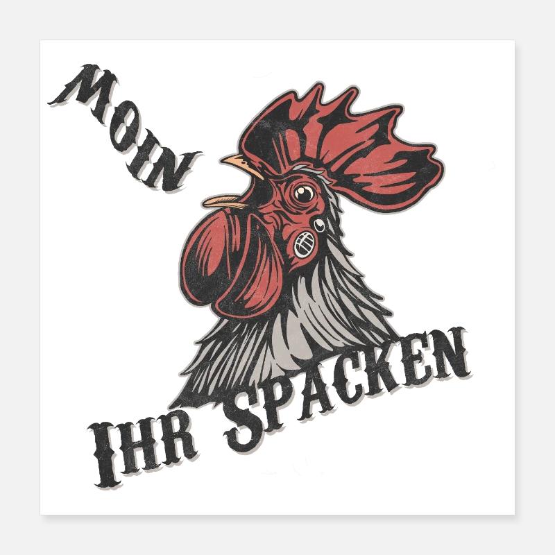 Moin ihr Spacken Poster 40x40 cm
