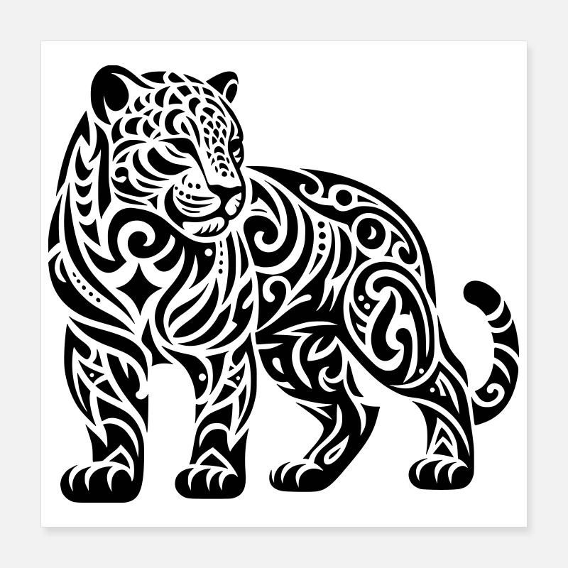 Jaguar tribal Poster 40 x 40 cm