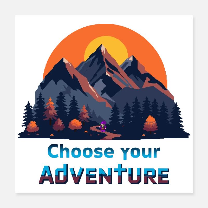 Aventure de jeu rétro Poster 40 x 40 cm