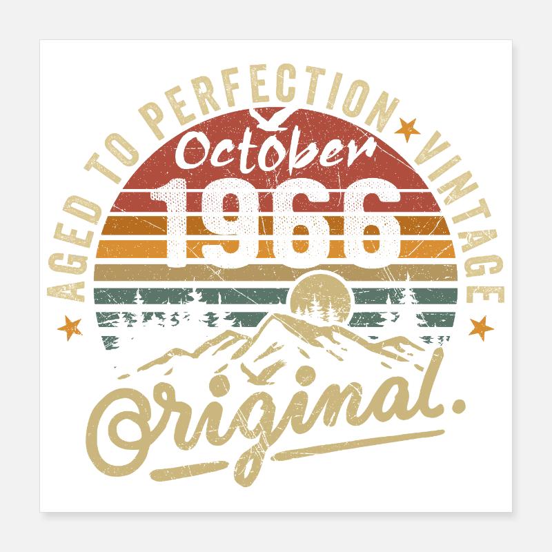 1966 Né en octobre 1966 Né en octobre 1966 Poster 40 x 40 cm