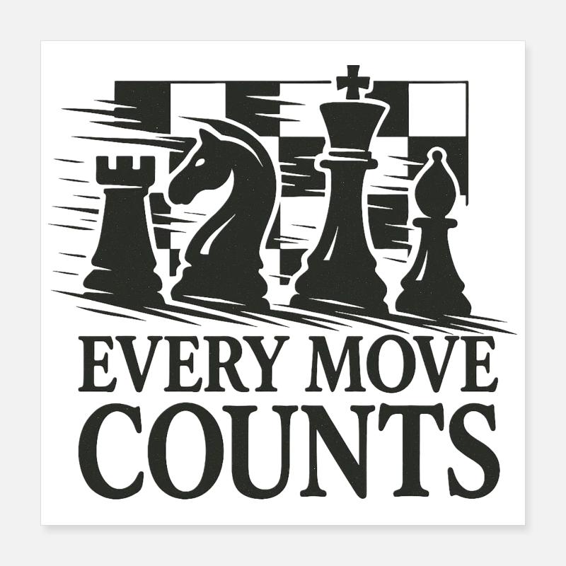 Œuvres d’art stratégiques d’échecs Poster 40 x 40 cm