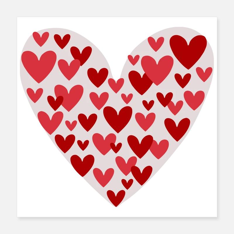 Many hearts pattern Poster 16" x 16" (40x40 cm)