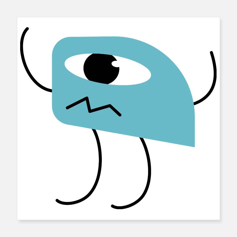 Joli petit monstre cyclope Poster 40 x 40 cm