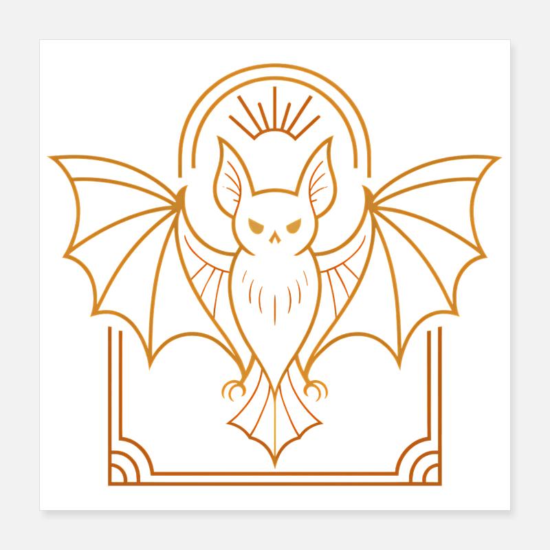 Orange moth bat Poster 16" x 16" (40x40 cm)