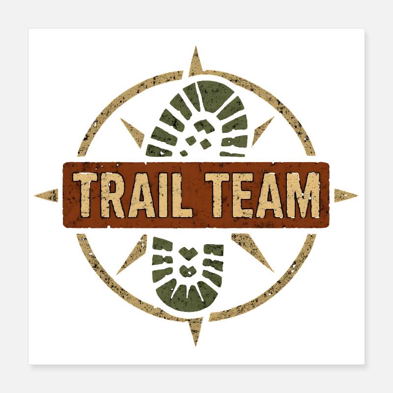 Trail Team Kompass Poster 40x40 cm