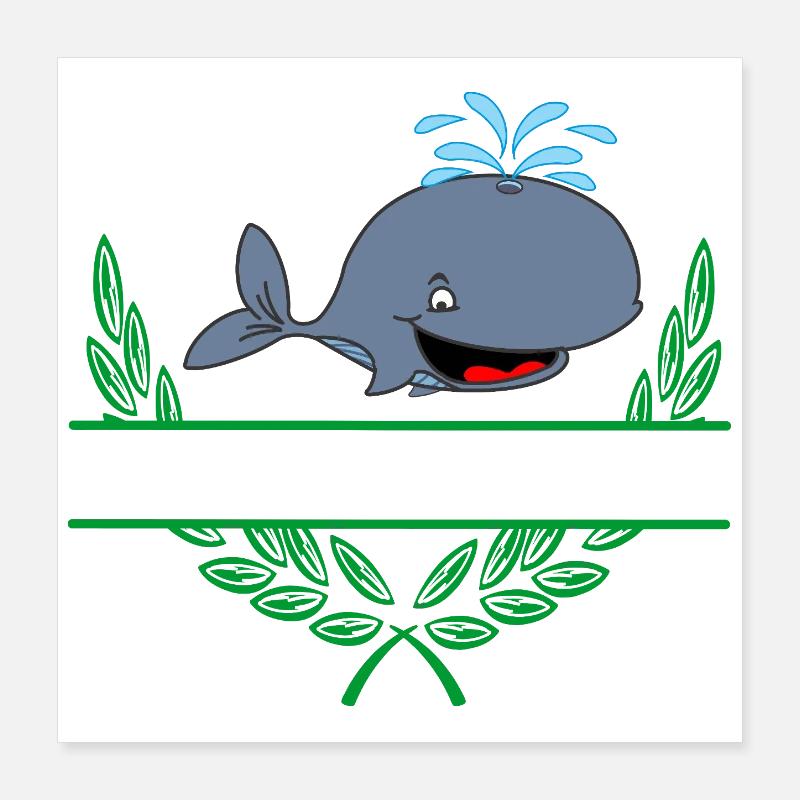 Whale with Namespace Poster 16" x 16" (40x40 cm)