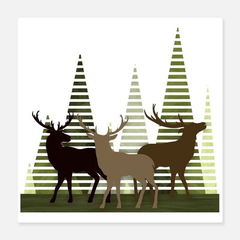 Cerf Poster 40 x 40 cm