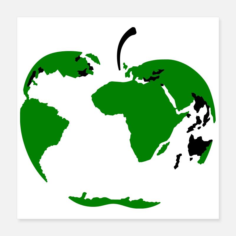Globe Apple Poster 40 x 40 cm