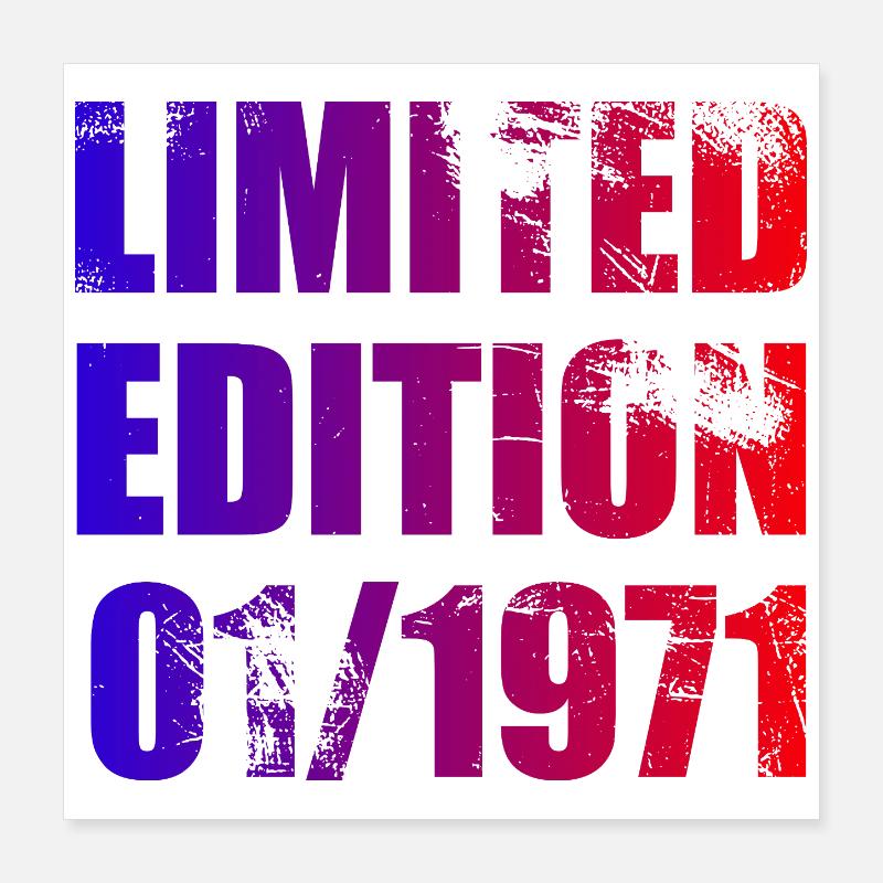 55. Geburtstag Limited Edition 01/1971 Poster 40x40 cm