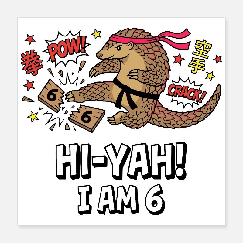 Hi-yah Je suis 6 Karaté Pangolin Poster 40 x 40 cm