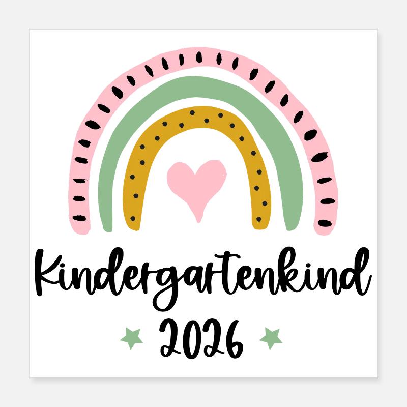 Kindergarten Child 2025 Rainbow Daycare Kindergarten Poster 16" x 16" (40x40 cm)