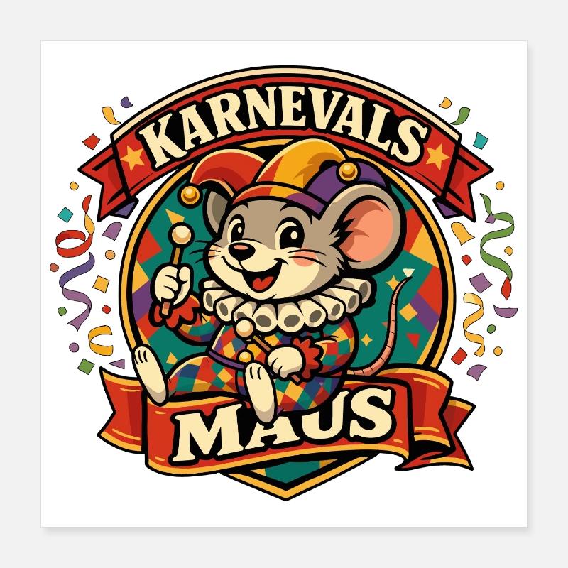 Karnevalsmaus Last Minute Kostüm Poster 40x40 cm