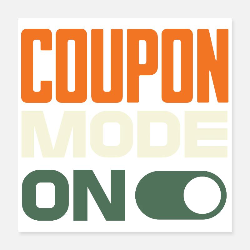 Mode Coupon Activé – Bargain Hunter Retro Design Poster 40 x 40 cm