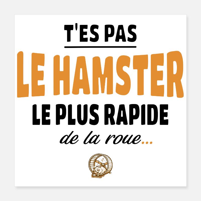T’es pas le hamster le plus rapide de la roue Poster 40 x 40 cm