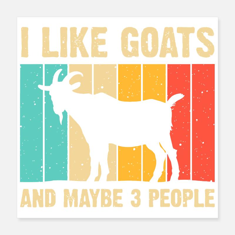 Goat Silhouette on Rainbow Planks Poster 16" x 16" (40x40 cm)