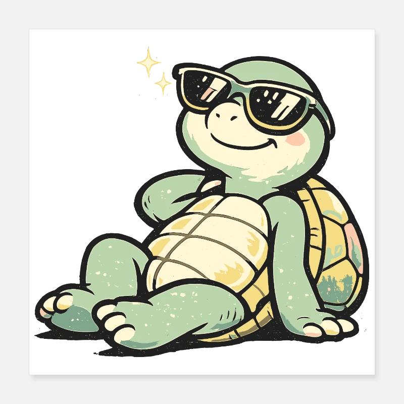 Sun turtle with style Poster 16" x 16" (40x40 cm)