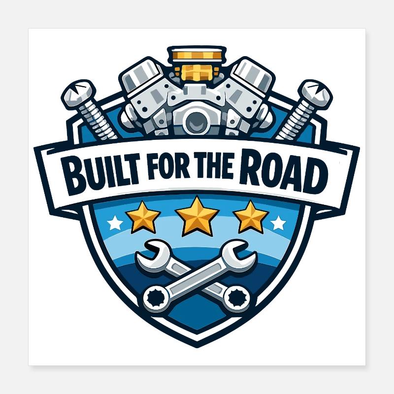 Construit pour la route : Mechanic Crest Poster 40 x 40 cm