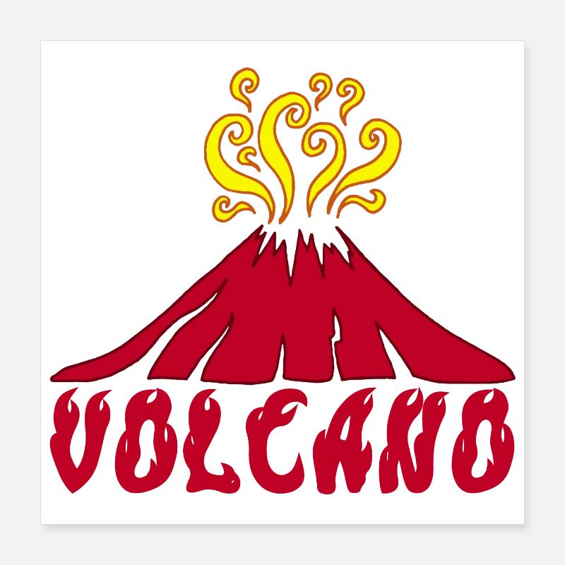 Erupting volcano Poster 16" x 16" (40x40 cm)