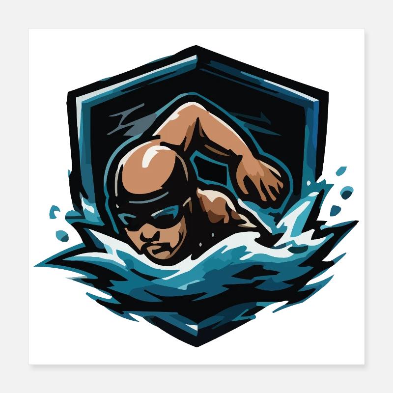 Sprint des héros de l’eau Poster 40 x 40 cm