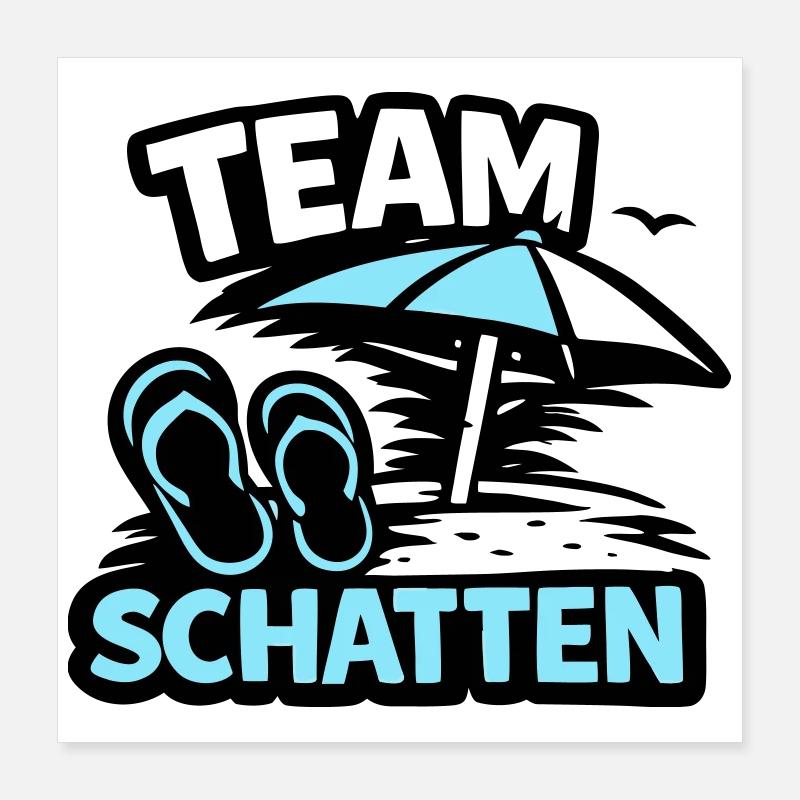 Strand Schatten FlipFlop Logo Poster 40x40 cm