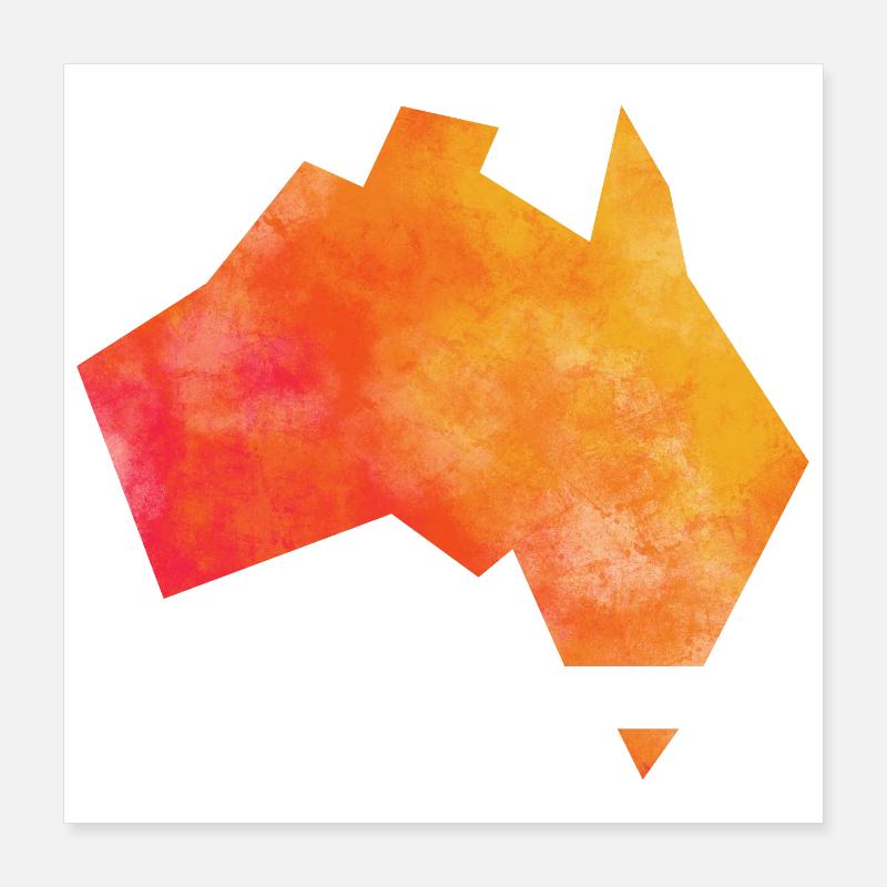 Map Australia Poster 40 x 40 cm