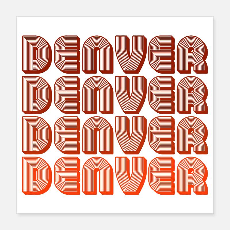 Police de caractères Denver Retro Block Poster 40 x 40 cm