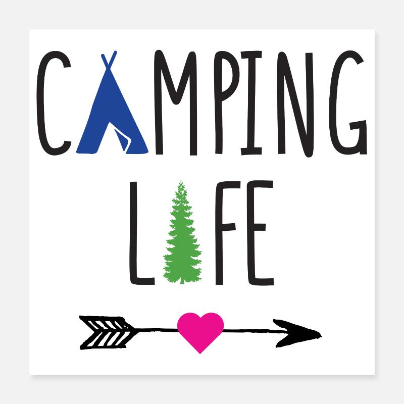Campingleben Poster 40x40 cm