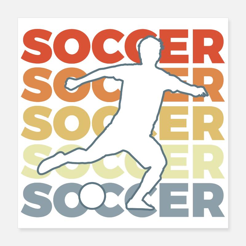 Footballeur Poster 40 x 40 cm