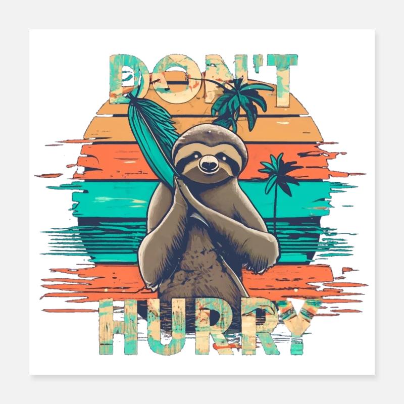 Faultier Poster 40x40 cm