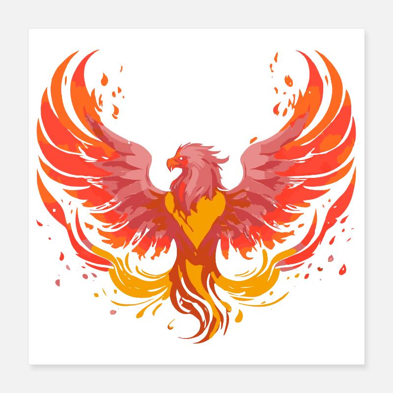 Phénix Phönix Poster 40 x 40 cm