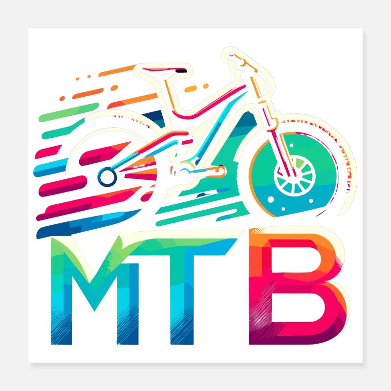 Éclaboussure vibrante de vélo VTT Poster 40 x 40 cm