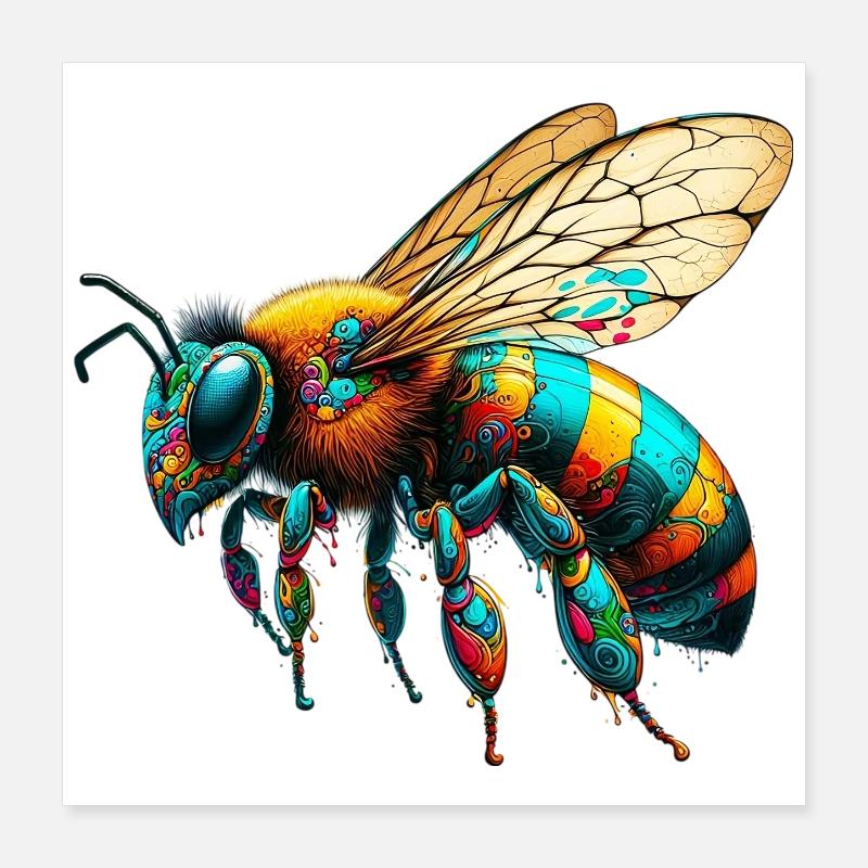 Bee Poster 16" x 16" (40x40 cm)