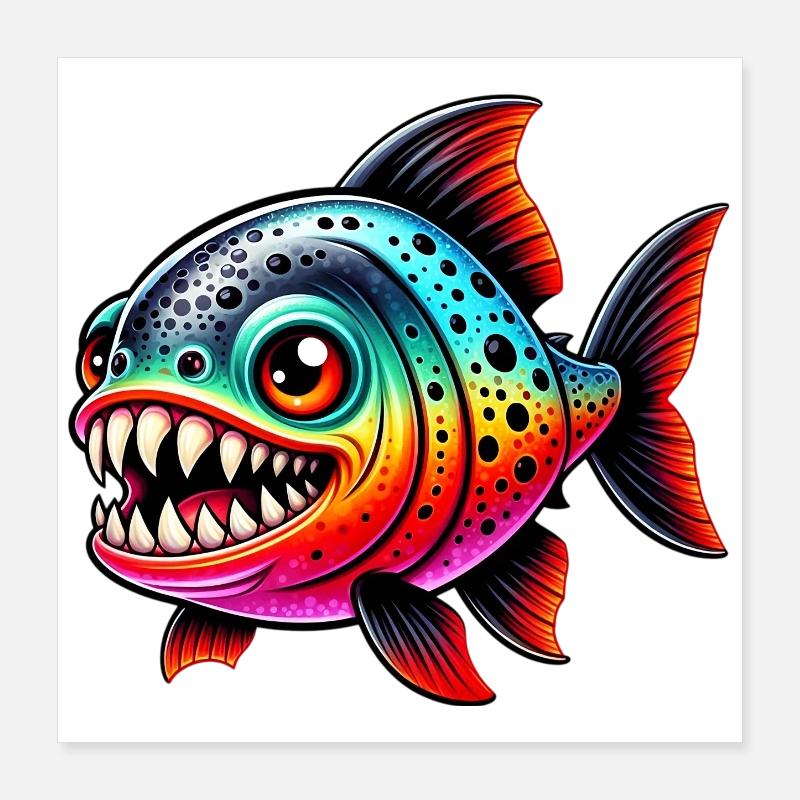 Piranha Poster 40 x 40 cm