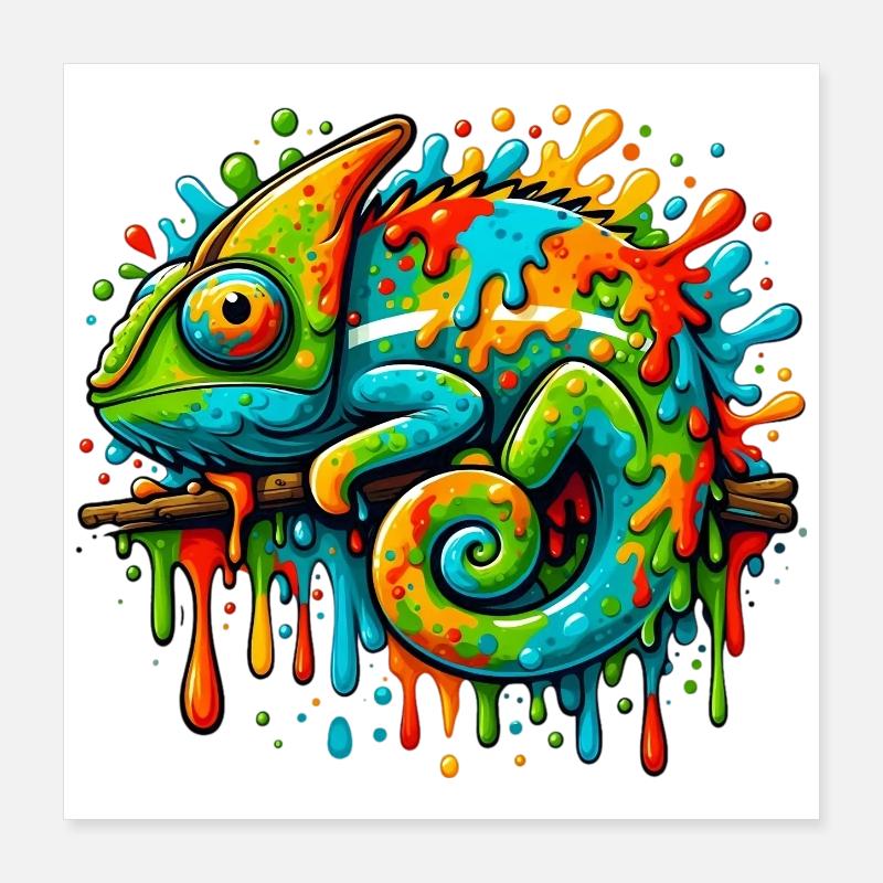 Caméléon Poster 40 x 40 cm