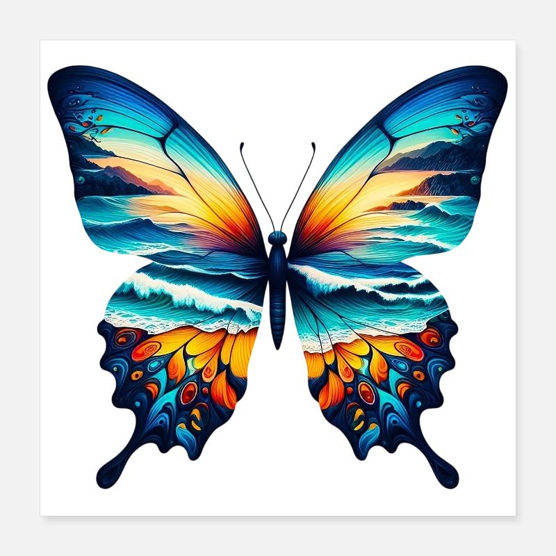 Papillon Poster 40 x 40 cm