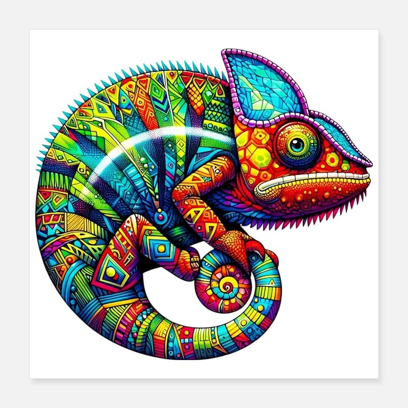 Chamäleon Poster 40x40 cm