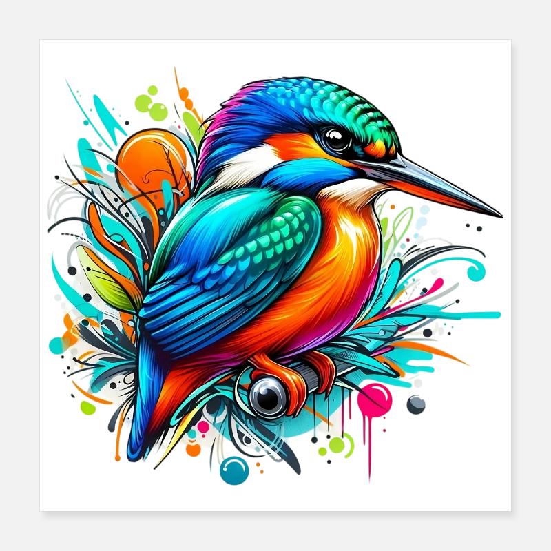 Martin-pêcheur Poster 40 x 40 cm