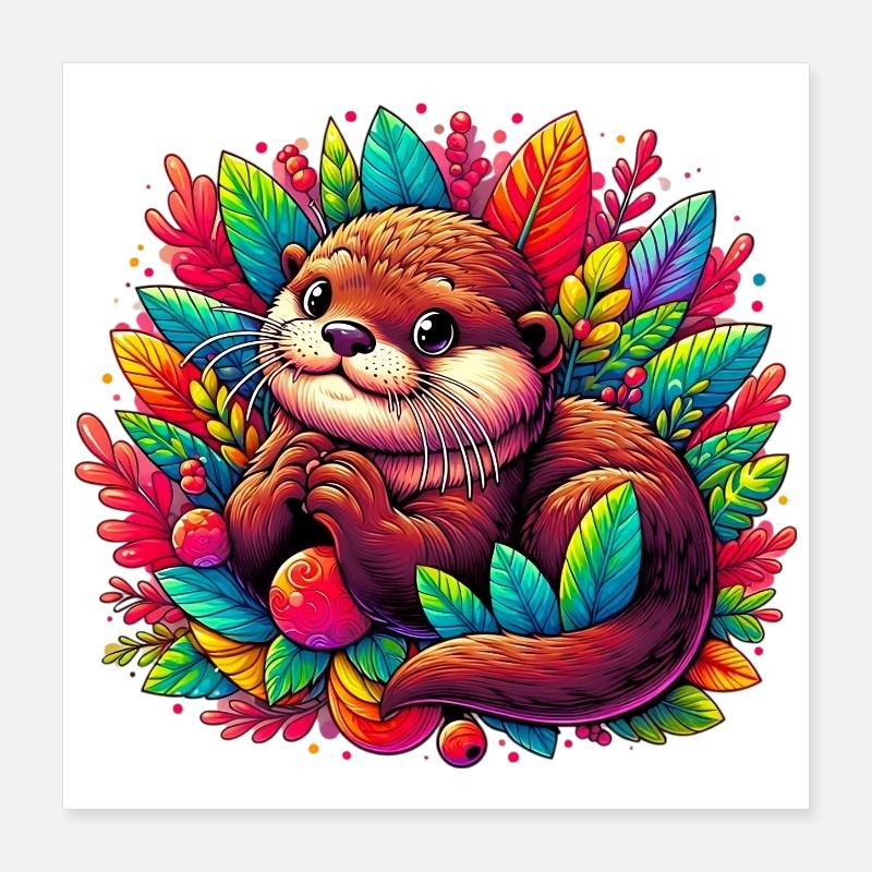 Loutre Poster 40 x 40 cm