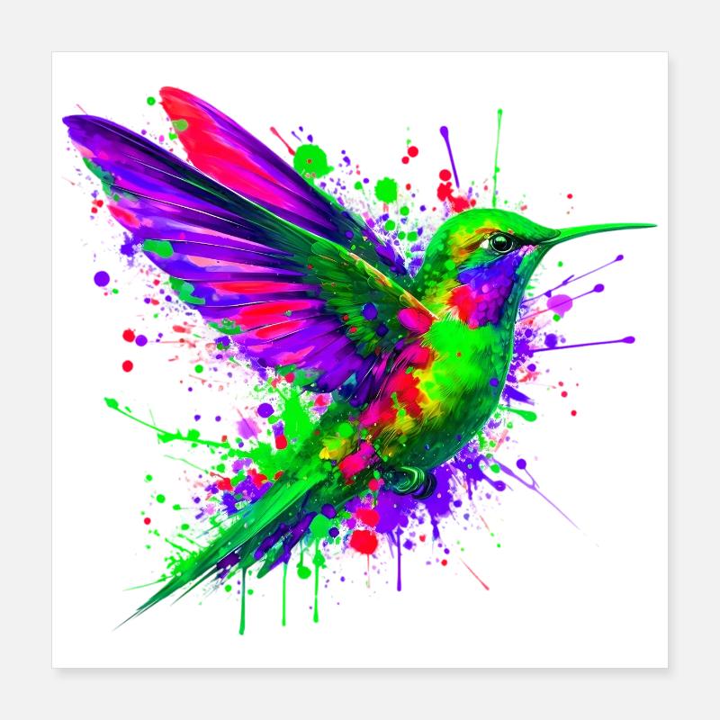 Colibri Poster 40 x 40 cm