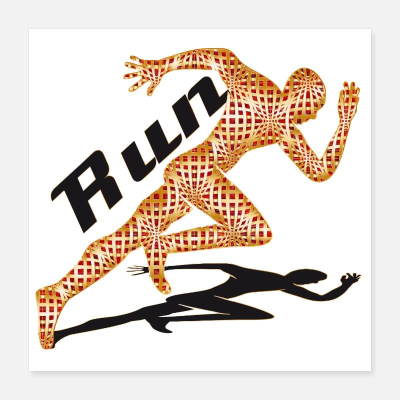 Motif de sprint dynamique dans un design extravagant Poster 40 x 40 cm