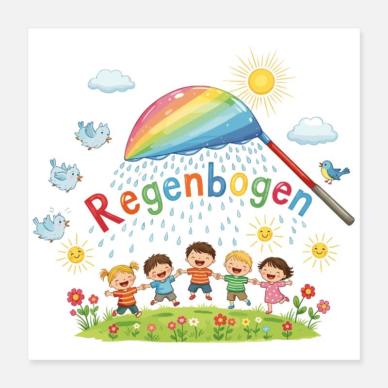 Rainbow Kids Joy Poster 16" x 16" (40x40 cm)